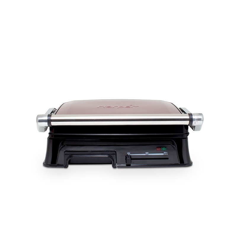 GRILL VIANDE AVEC THERMOSTAT RÉGLABLE 2000 WATTS HGE280 RED